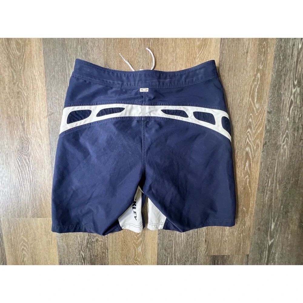 Oakley Board Shorts Mens 33 Navy Blue Y2K Surf Swim Trunks